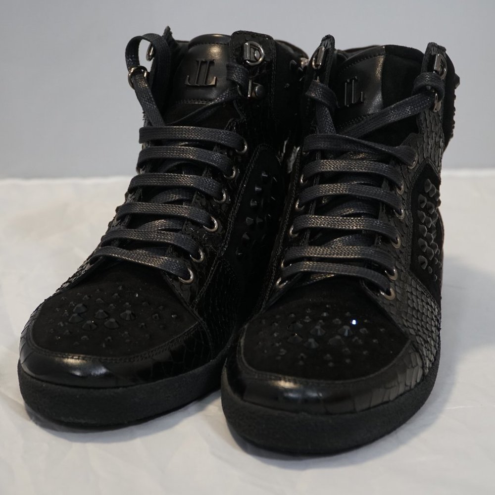 LORIBLU Studded Designer High-Top Sneakers